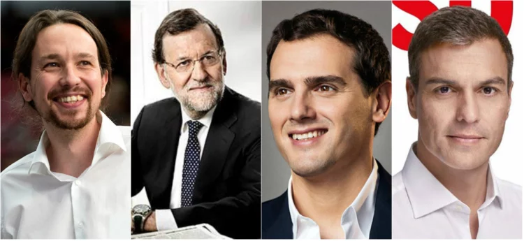 Pablo Iglesias, Mariano Rajoy, Albert Rivera y Pedro Sánchez