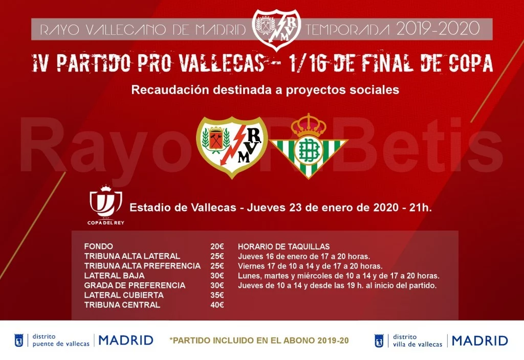 Entradas para el partido Pro-Vallecas de Copa del Rey