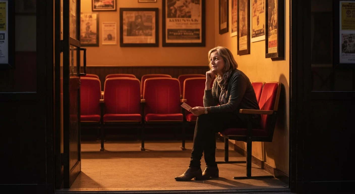 Sala de cine de barrio, atmósfera cálida e íntima