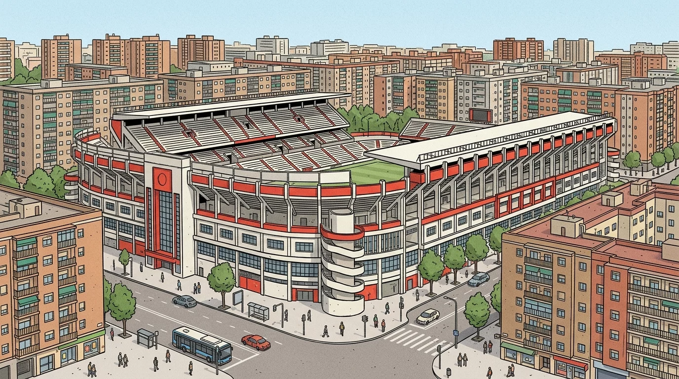 Ilustración del Estadio de Vallecas