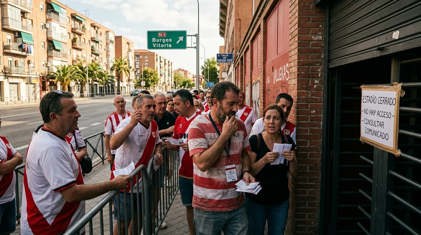 Afición del Rayo preocupada por el futuro de sus abonos ante la crisis del Estadio de Vallecas