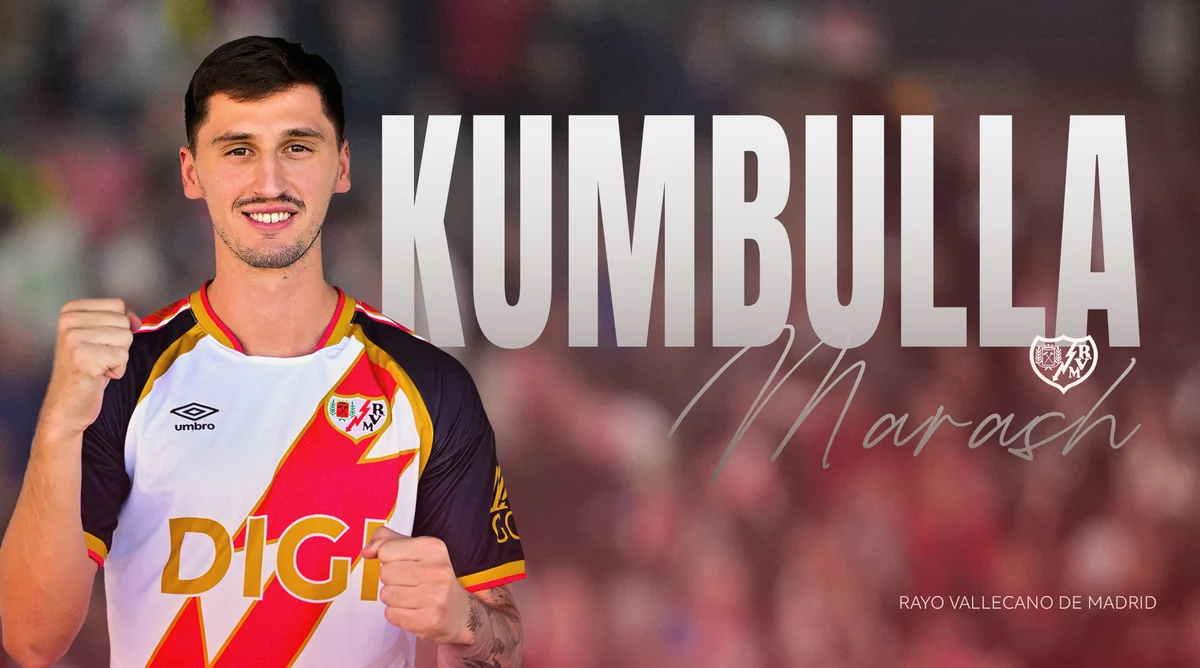 Marash Kumbulla en su presentación como nuevo jugador del Rayo Vallecano