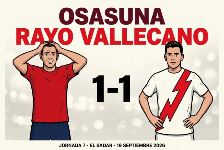 Matchcard del Osasuna 1-1 Rayo Vallecano en El Sadar